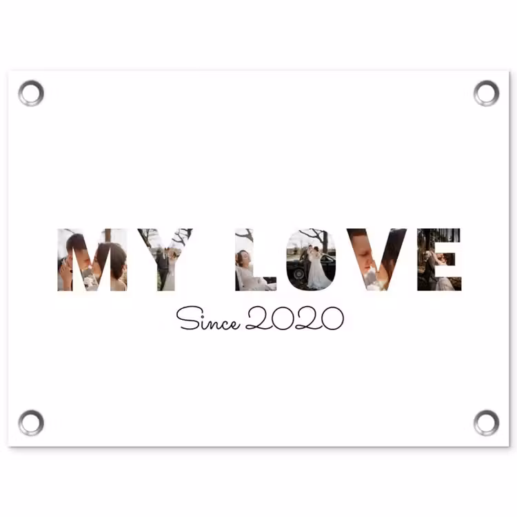 Gepersonaliseerde tuinposter - My Love - Lettercollage — 1