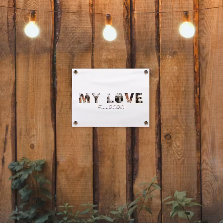 Gepersonaliseerde tuinposter - My Love - Lettercollage — 2