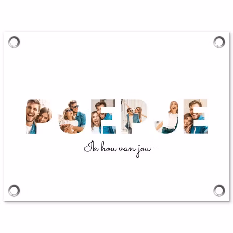 Gepersonaliseerde tuinposter - Poepje - Lettercollage — 1