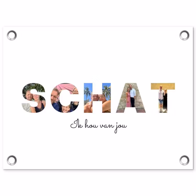 Gepersonaliseerde tuinposter - Schat - Lettercollage — 1