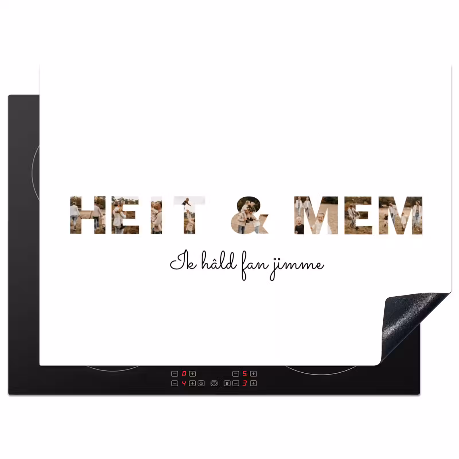 Gepersonaliseerde inductie beschermer - Heit & Mem - Lettercollage — 1
