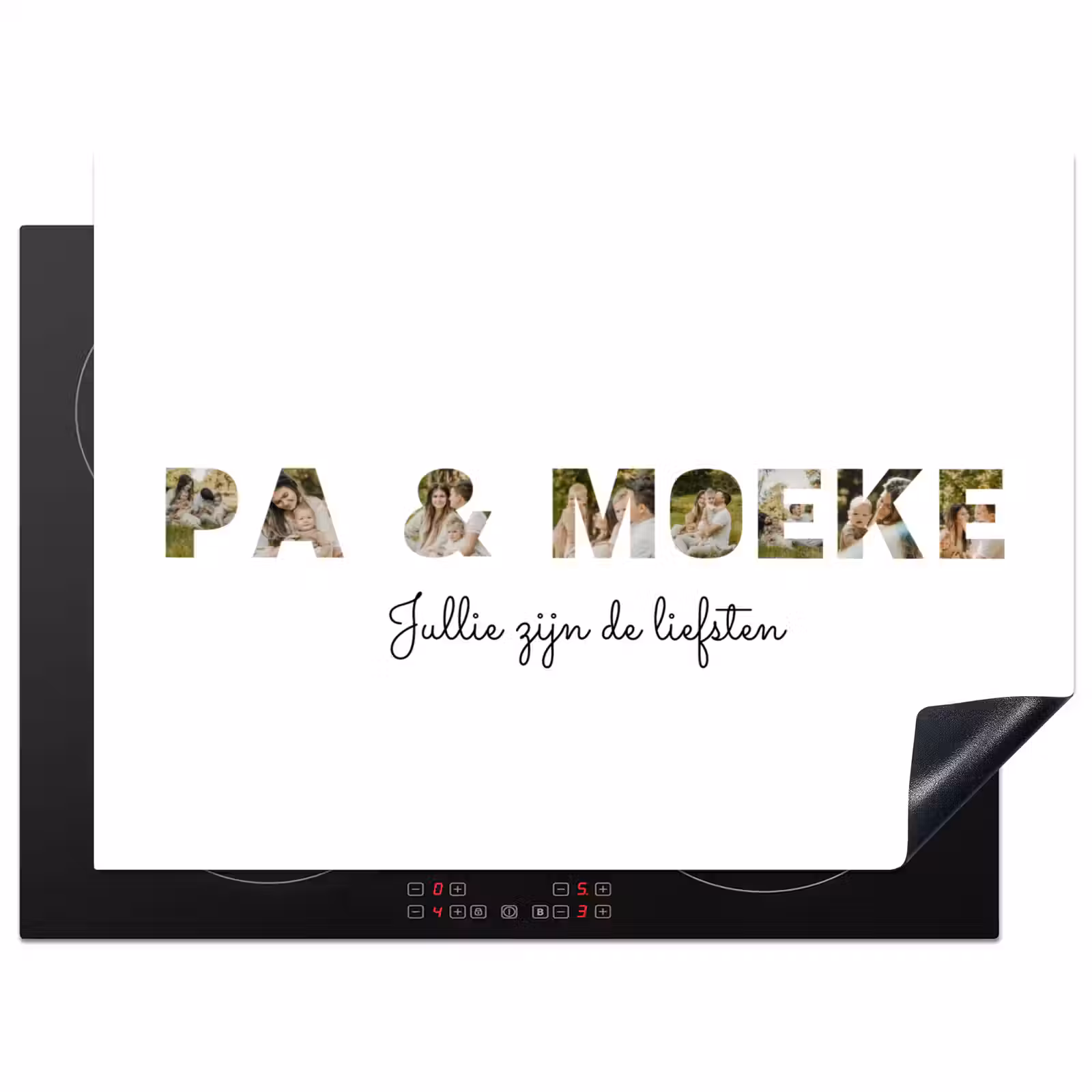 Gepersonaliseerde inductie beschermer - Pa & Moeke - Lettercollage — 1