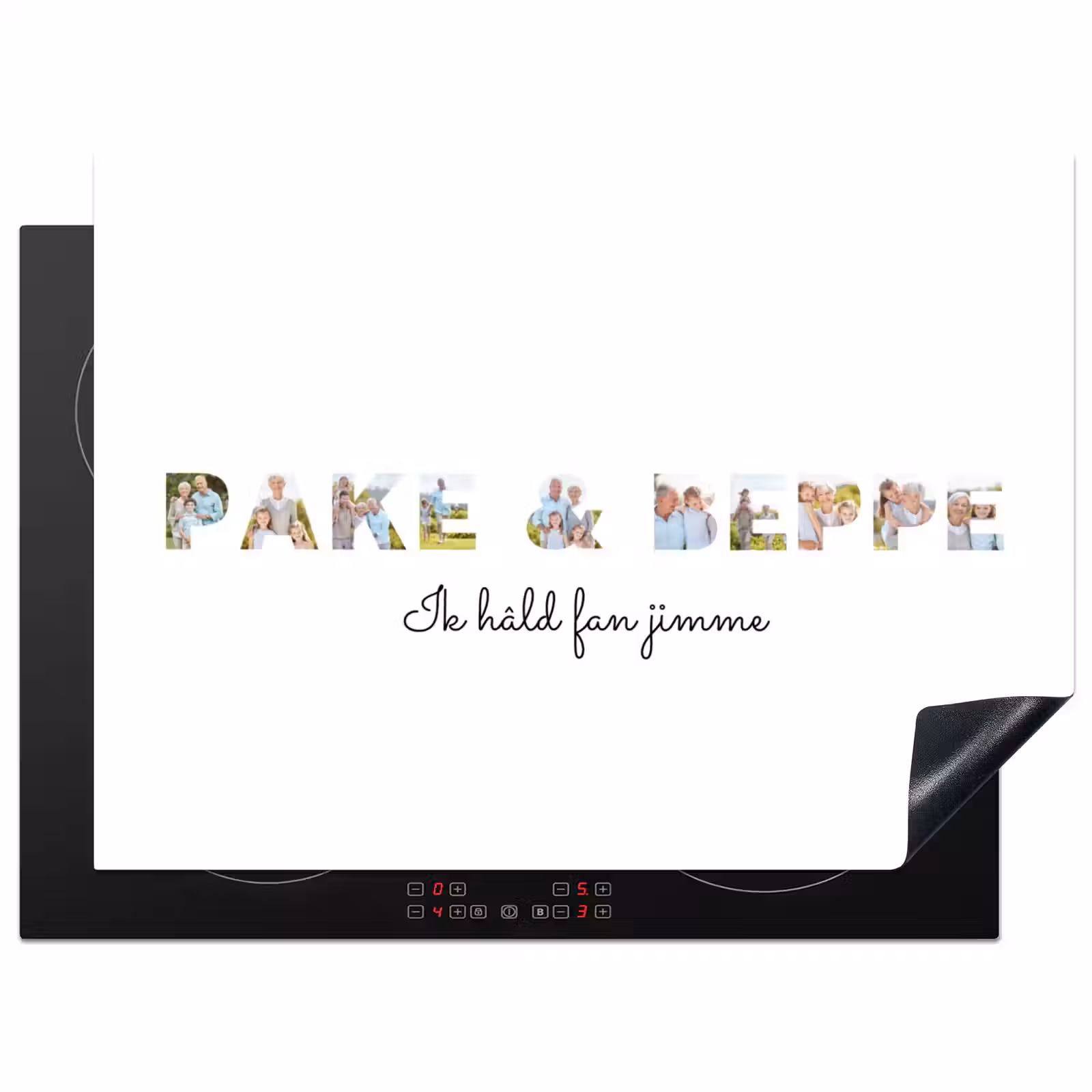 Gepersonaliseerde inductie beschermer - Pake & Beppe - Lettercollage — 1