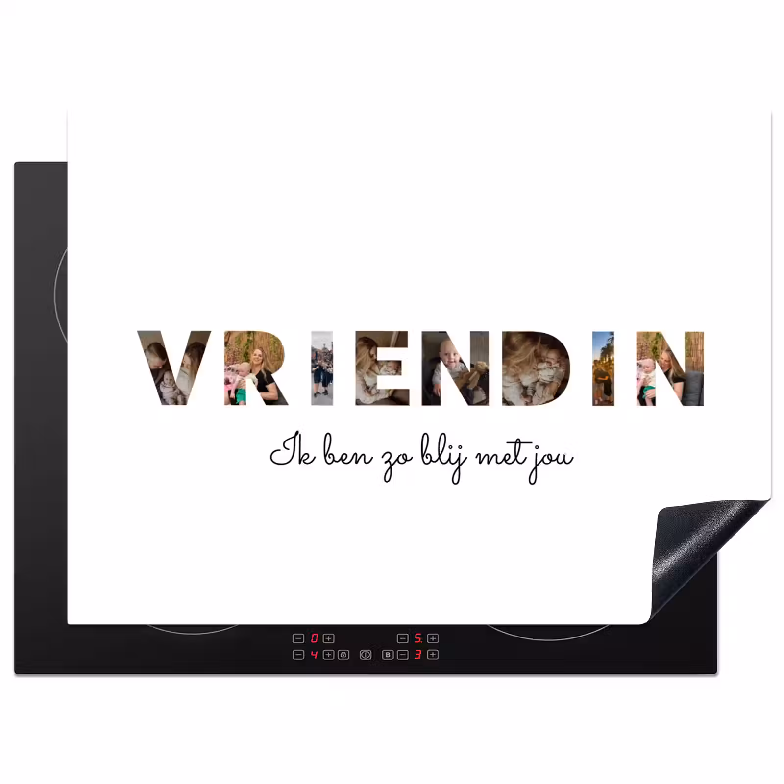 Gepersonaliseerde inductie beschermer - Vriendin - Lettercollage — 1