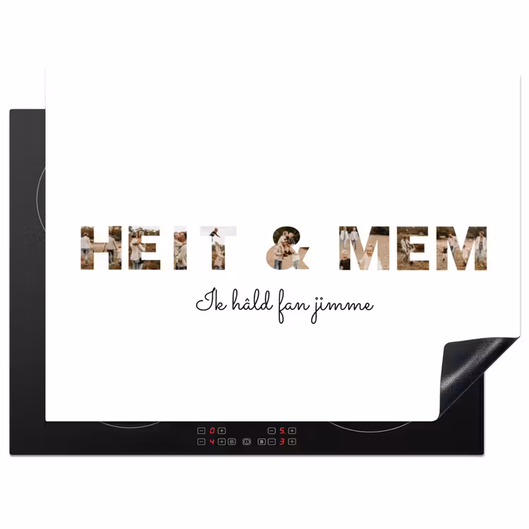 Gepersonaliseerde inductie beschermer - Heit & Mem - Lettercollage — 1