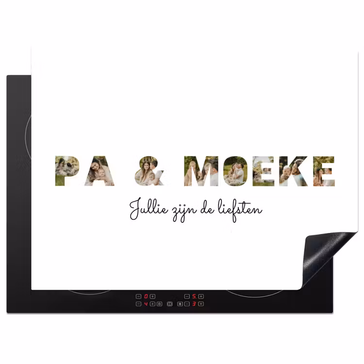 Gepersonaliseerde inductie beschermer - Pa & Moeke - Lettercollage — 1