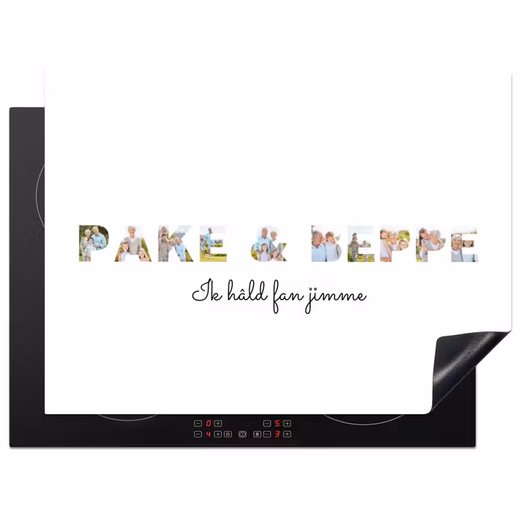 Gepersonaliseerde inductie beschermer - Pake & Beppe - Lettercollage — 1