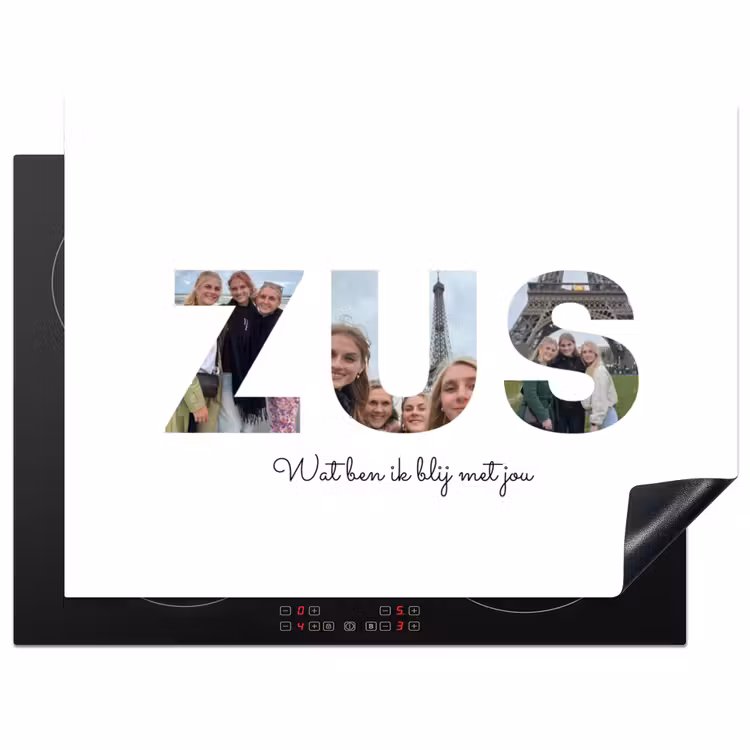 Gepersonaliseerde inductie beschermer - Zus - Lettercollage — 1