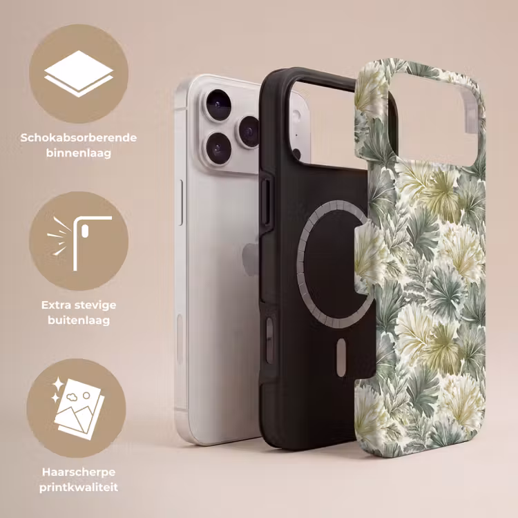 Telefoonhoesje Toughcase - Bladeren - Botanisch - Groen — 3