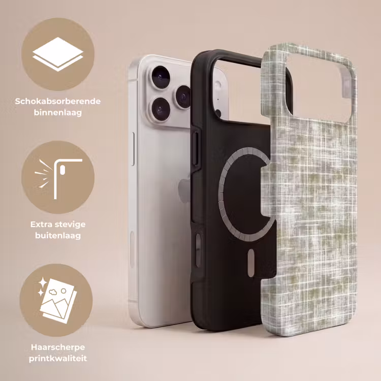 Telefoonhoesje Toughcase - Linnen - Patroon - Groen — 3