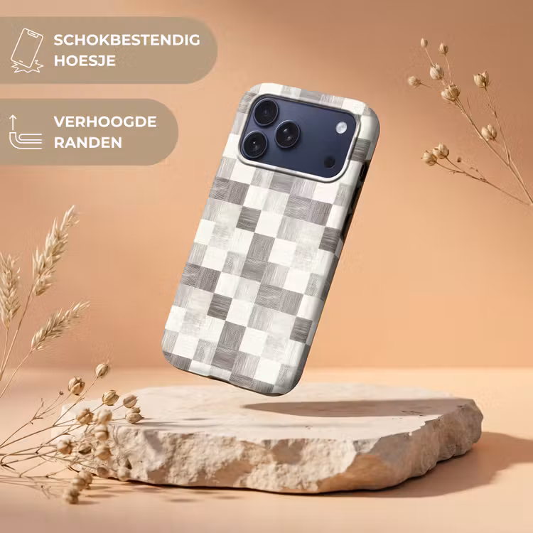 Telefoonhoesje Toughcase - Patroon - Dambord - Houtnerf — 5