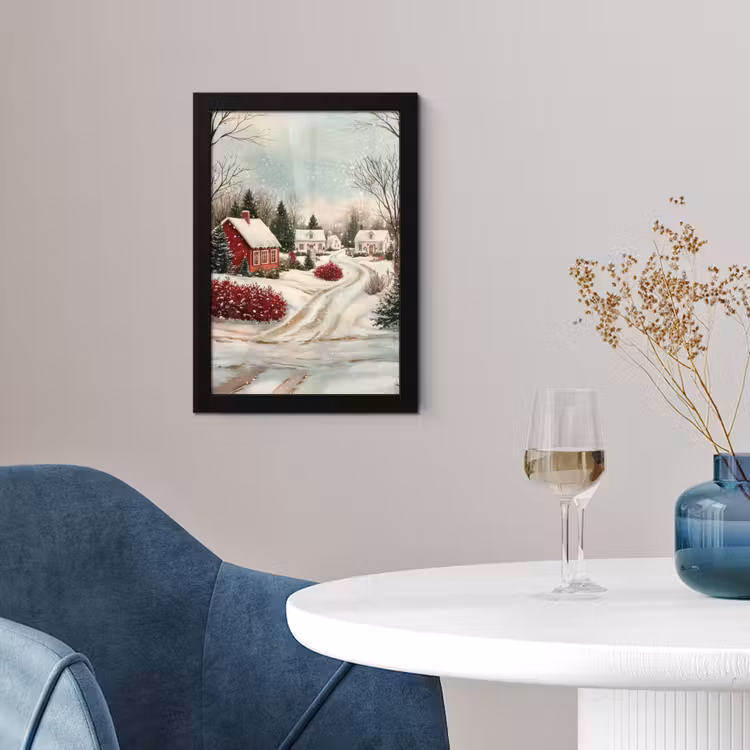 Poster met lijst - Kerstsfeer - Landelijk - Rood — 4