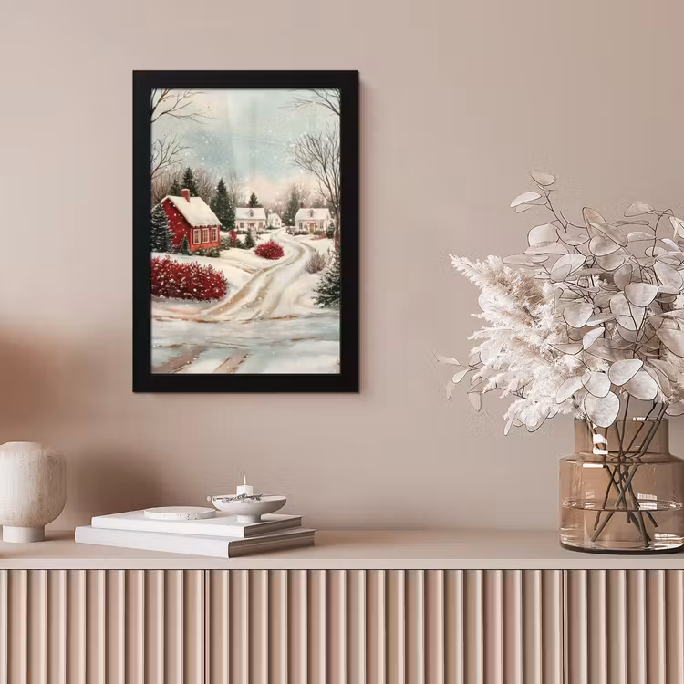 Poster met lijst - Kerstsfeer - Landelijk - Rood — 5