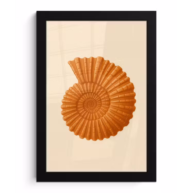 Poster met lijst - Schelp - Oranje - Ribbels — 1