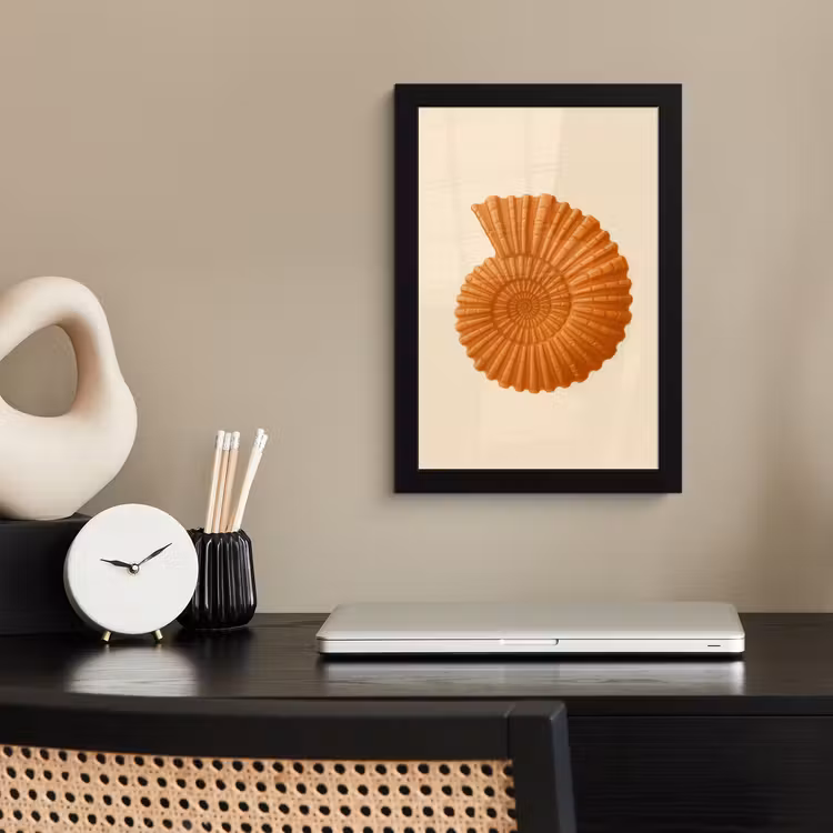 Poster met lijst - Schelp - Oranje - Ribbels — 2
