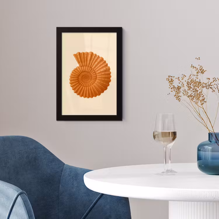 Poster met lijst - Schelp - Oranje - Ribbels — 4