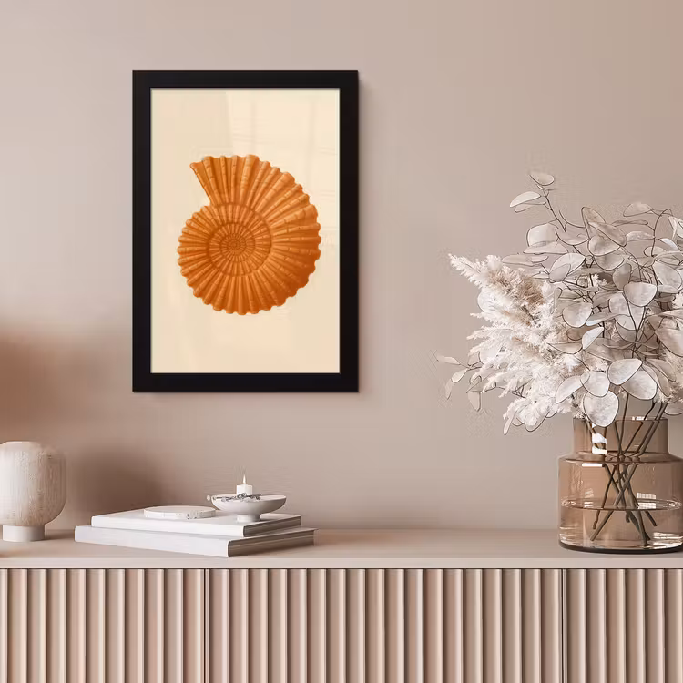 Poster met lijst - Schelp - Oranje - Ribbels — 5
