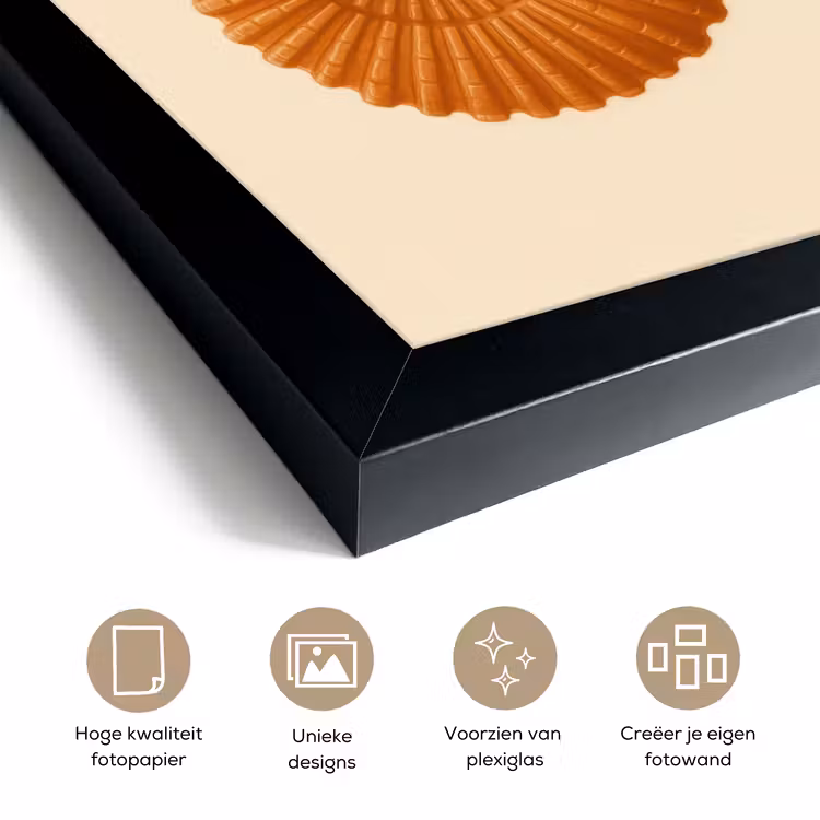 Poster met lijst - Schelp - Oranje - Ribbels — 6