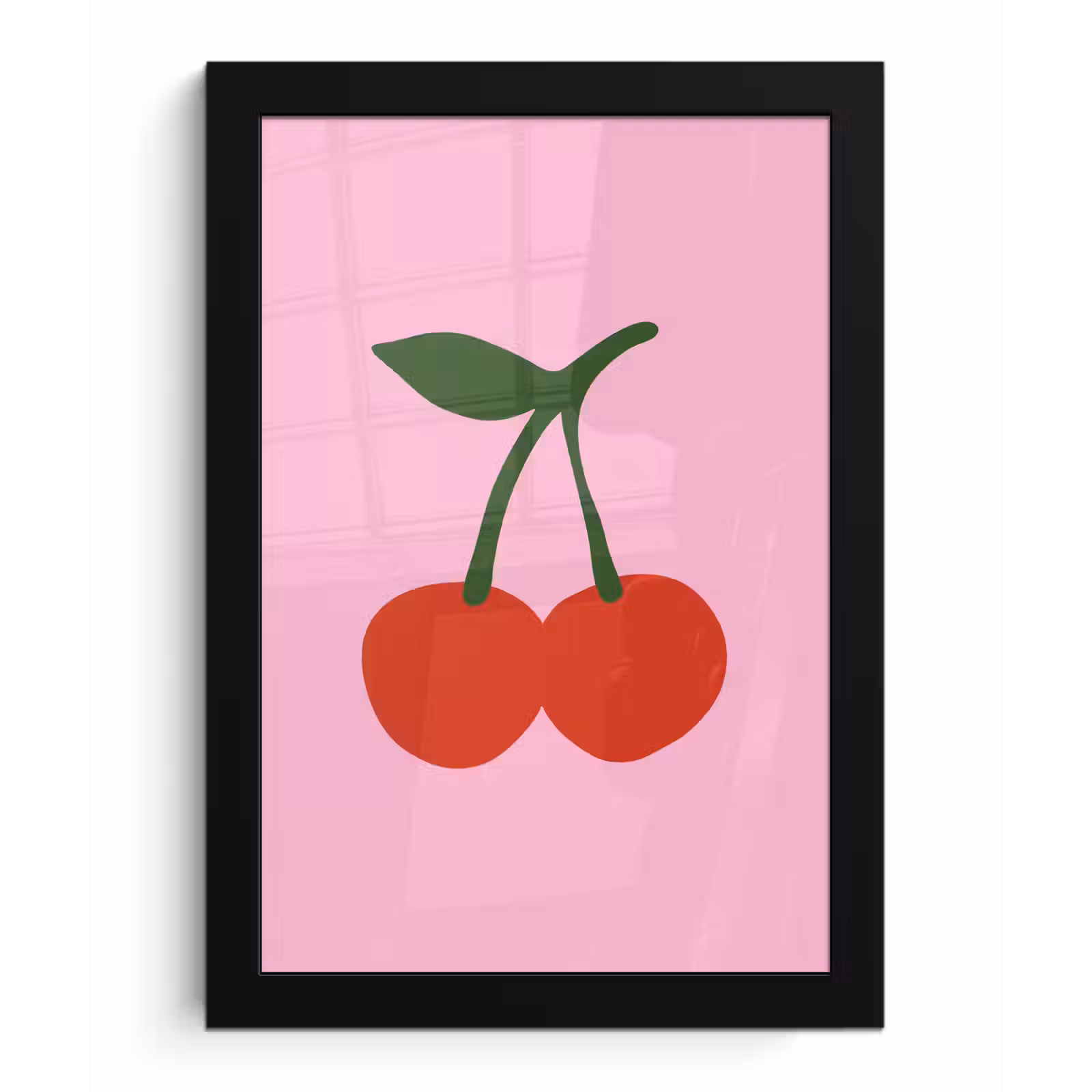Poster met lijst - Kersen - Roze - Illustratie — 1
