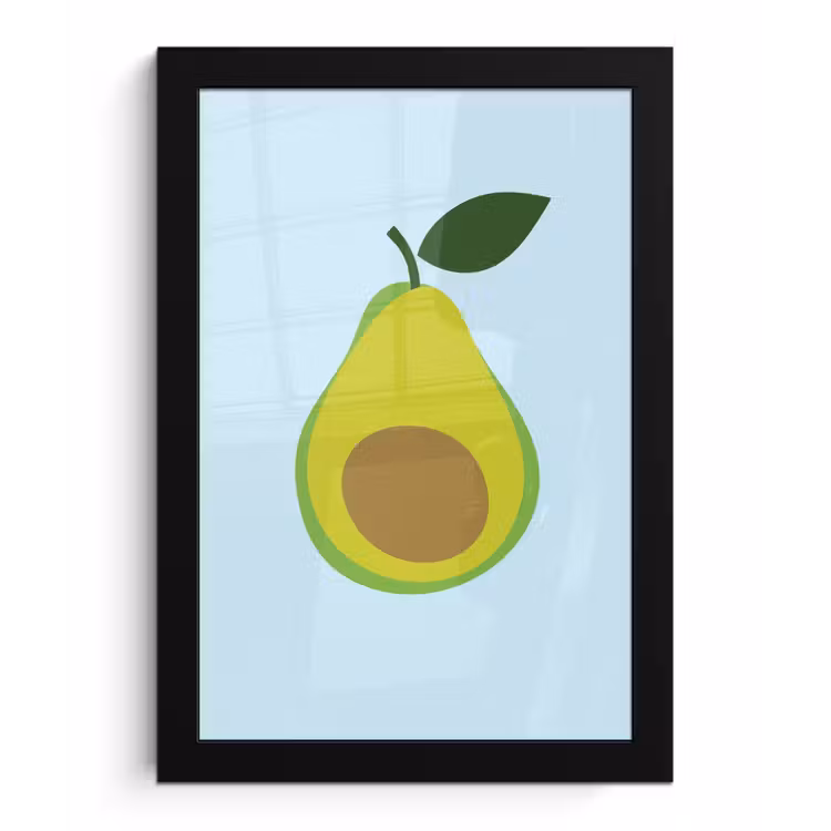 Poster met lijst - Avocado - Illustratie - Groene - Vrucht — 1