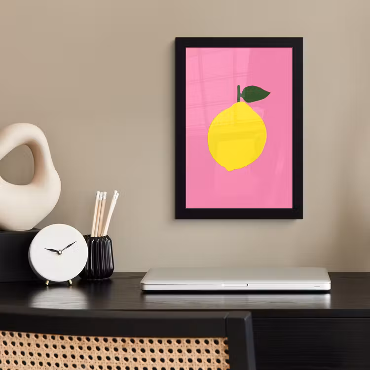 Poster met lijst - Citroen - Geel - Fris — 2