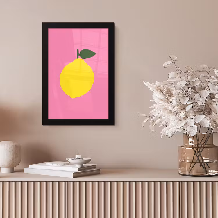 Poster met lijst - Citroen - Geel - Fris — 5