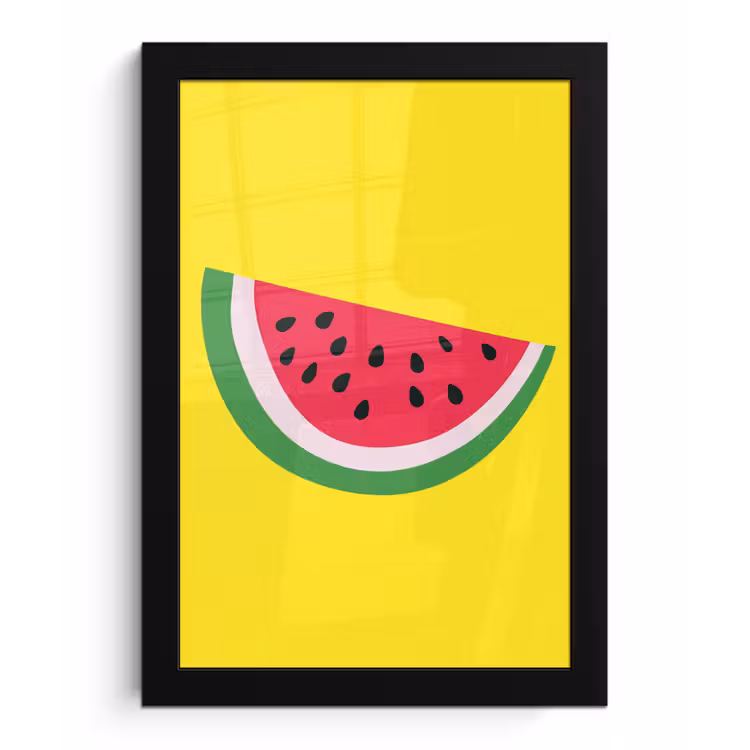 Poster met lijst - Fruit - Watermeloen - Geel — 1