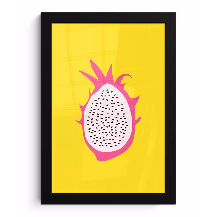 Poster met lijst - Illustratie - Drakenvrucht - Kleurrijk — 1