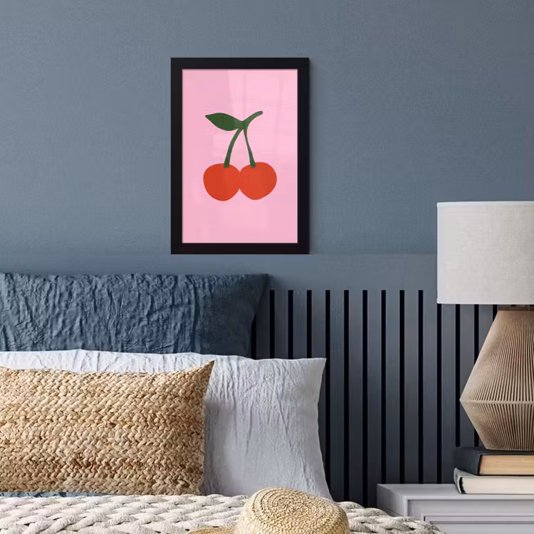 Poster met lijst - Kersen - Roze - Illustratie — 3