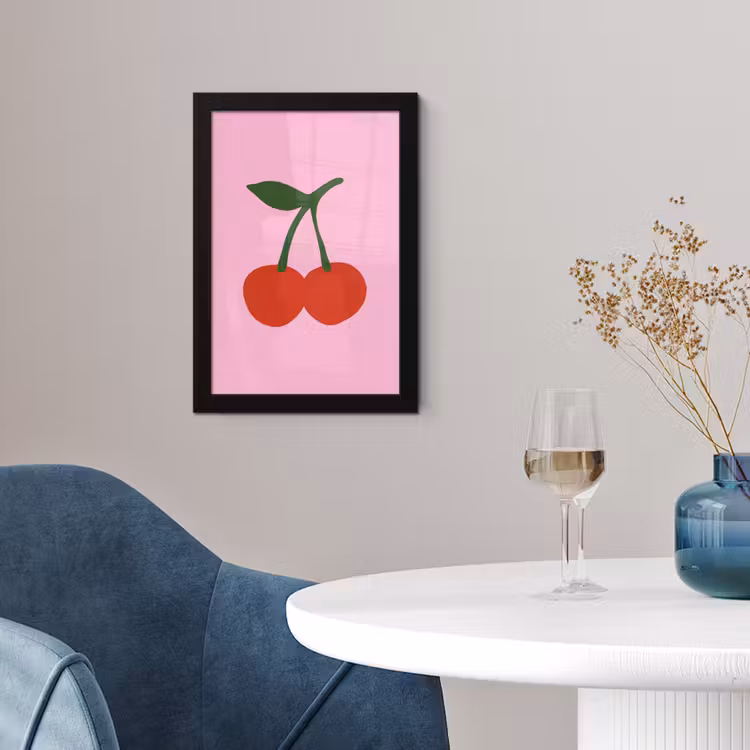 Poster met lijst - Kersen - Roze - Illustratie — 4