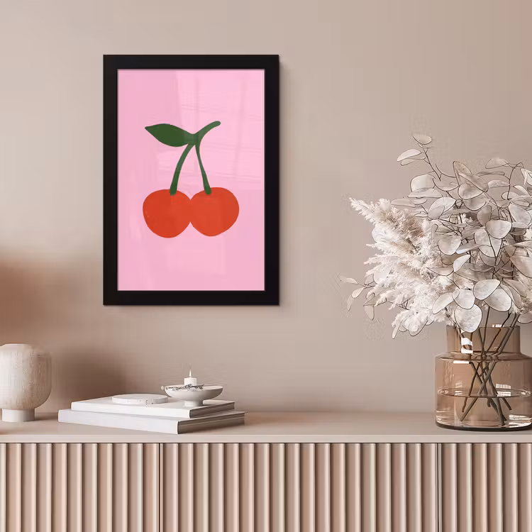 Poster met lijst - Kersen - Roze - Illustratie — 5