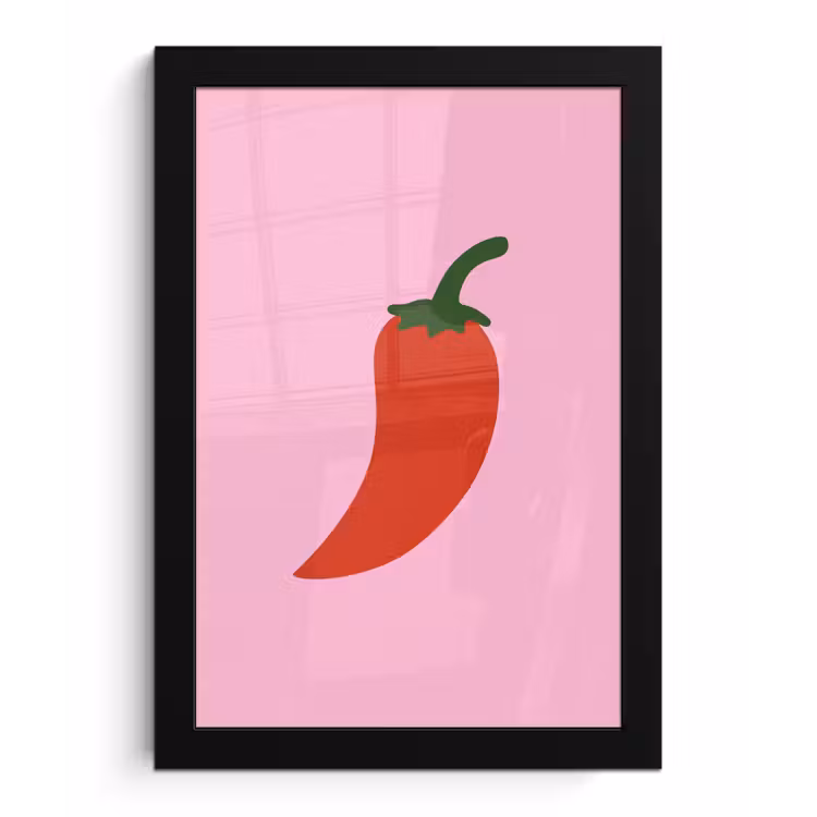 Poster met lijst - Peper - Rood - Illustratie — 1