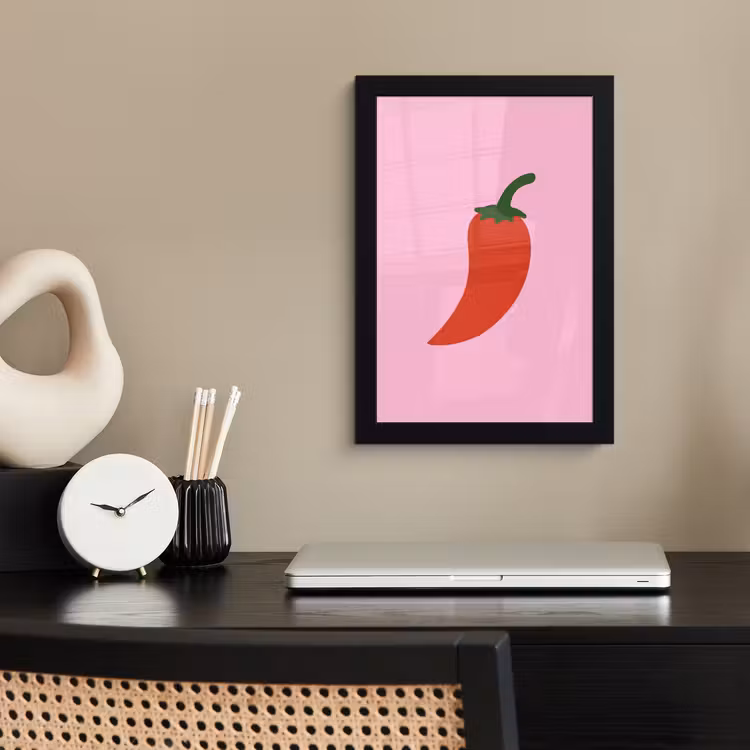 Poster met lijst - Peper - Rood - Illustratie — 2