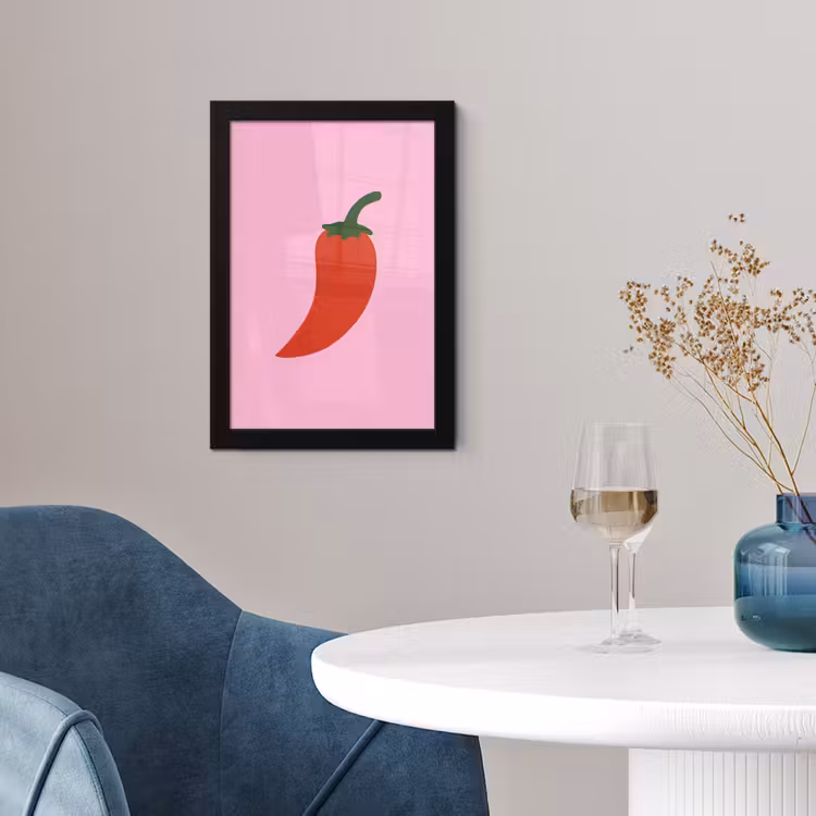 Poster met lijst - Peper - Rood - Illustratie — 4