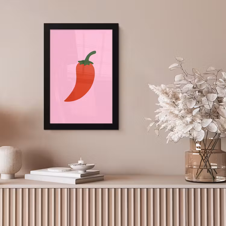 Poster met lijst - Peper - Rood - Illustratie — 5