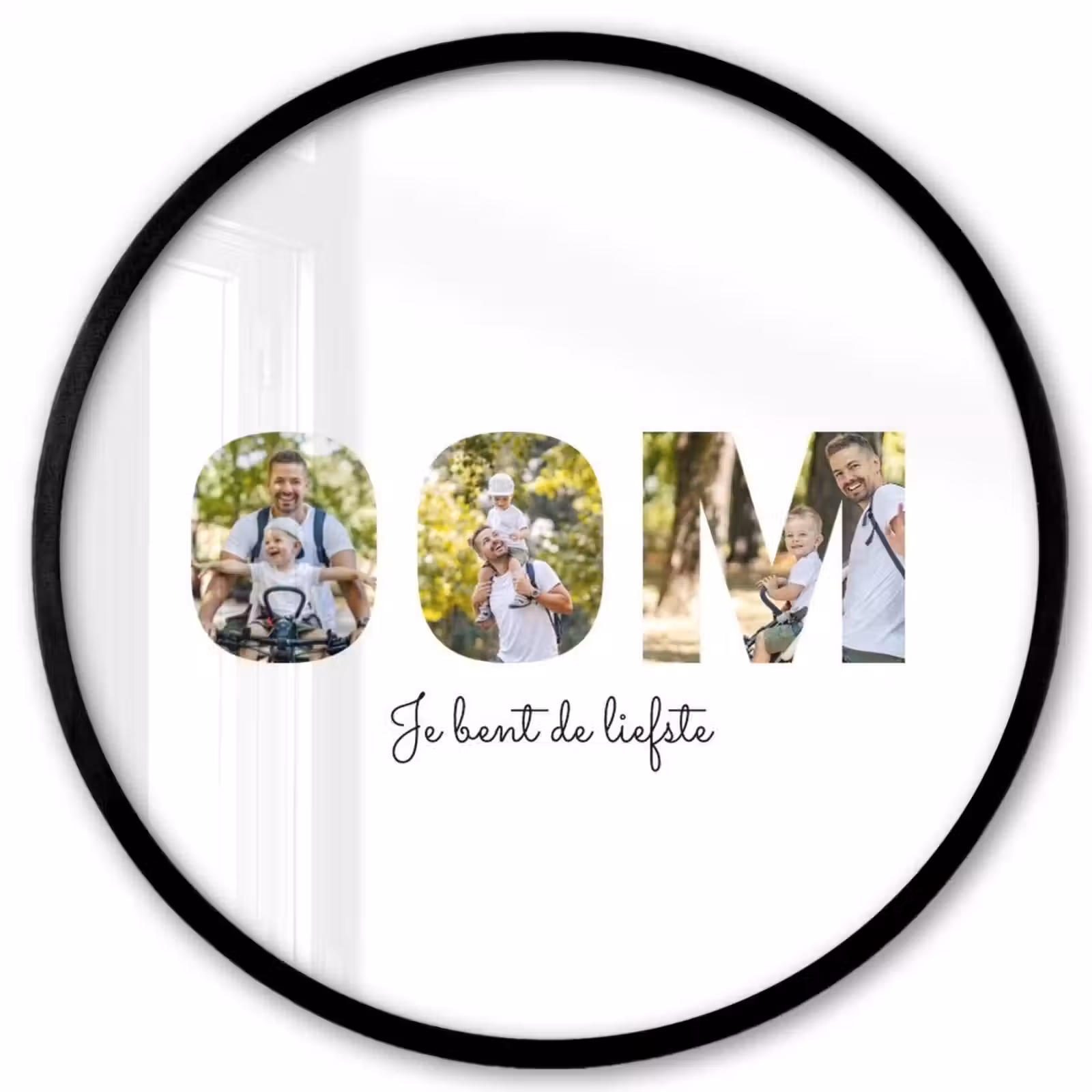 Gepersonaliseerde ronde fotolijst - Oom - Lettercollage — 1