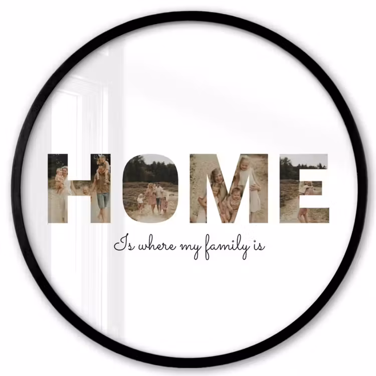 Gepersonaliseerde ronde fotolijst - Home - Lettercollage — 1