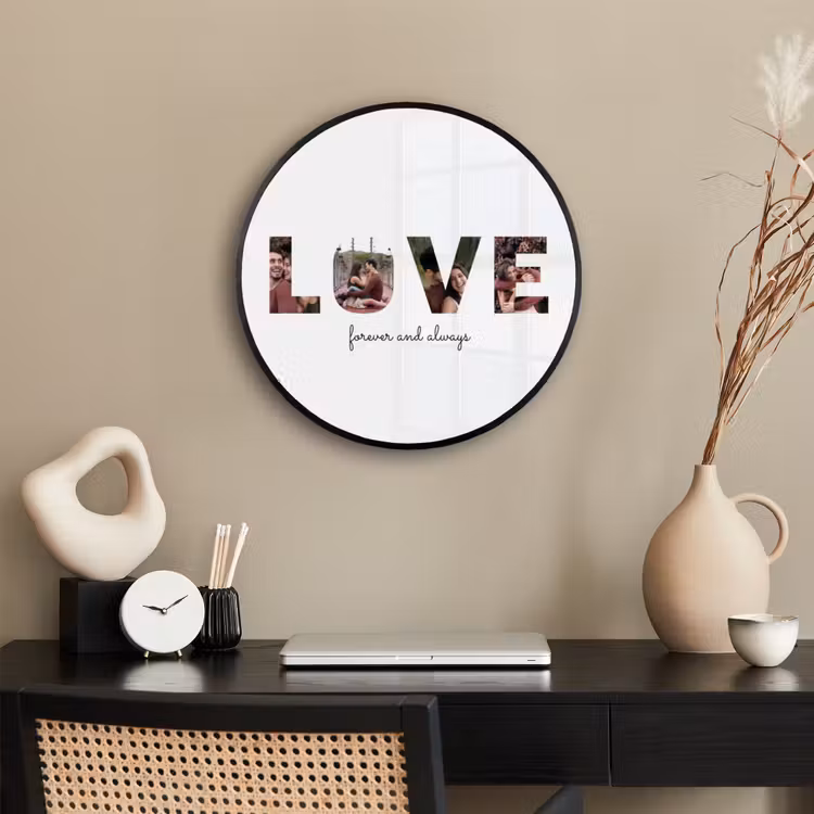 Gepersonaliseerde ronde fotolijst - Love - Lettercollage — 3