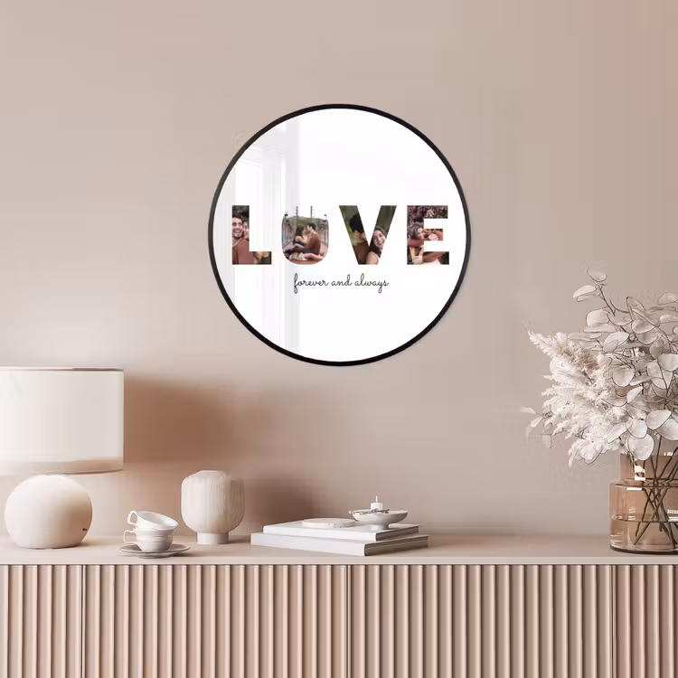 Gepersonaliseerde ronde fotolijst - Love - Lettercollage — 5