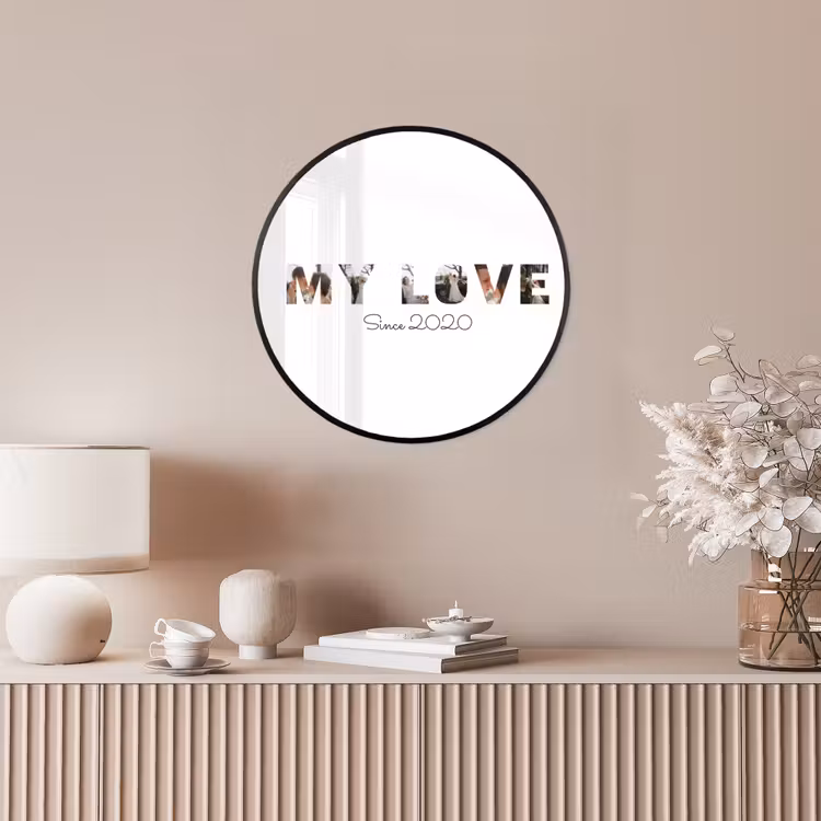 Gepersonaliseerde ronde fotolijst - My Love - Lettercollage — 5