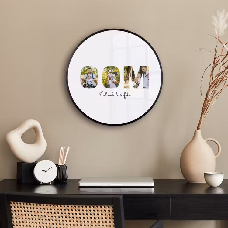 Gepersonaliseerde ronde fotolijst - Oom - Lettercollage — 3