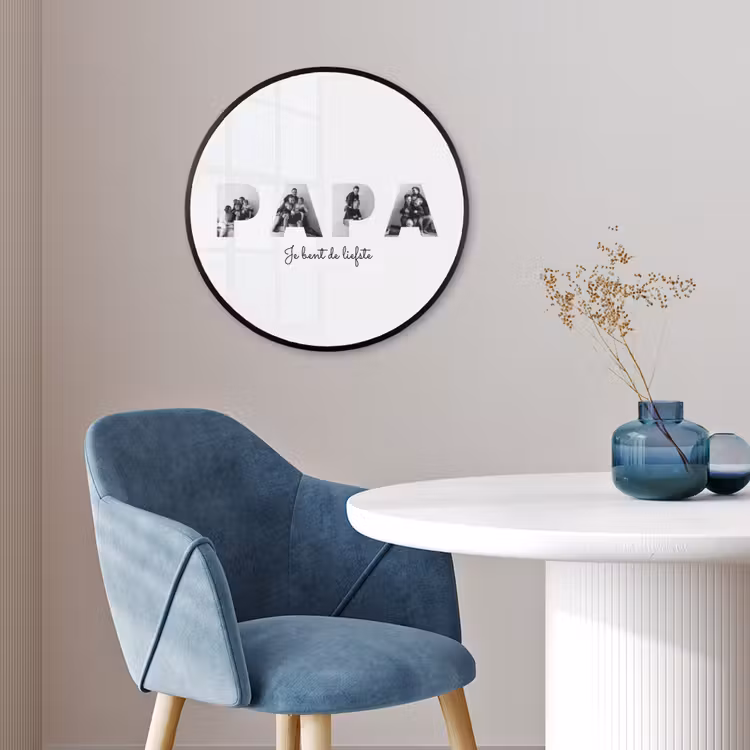 Gepersonaliseerde ronde fotolijst - Papa - Lettercollage — 4