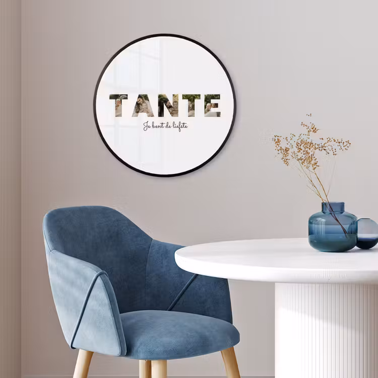 Gepersonaliseerde ronde fotolijst - Tante - Lettercollage — 4