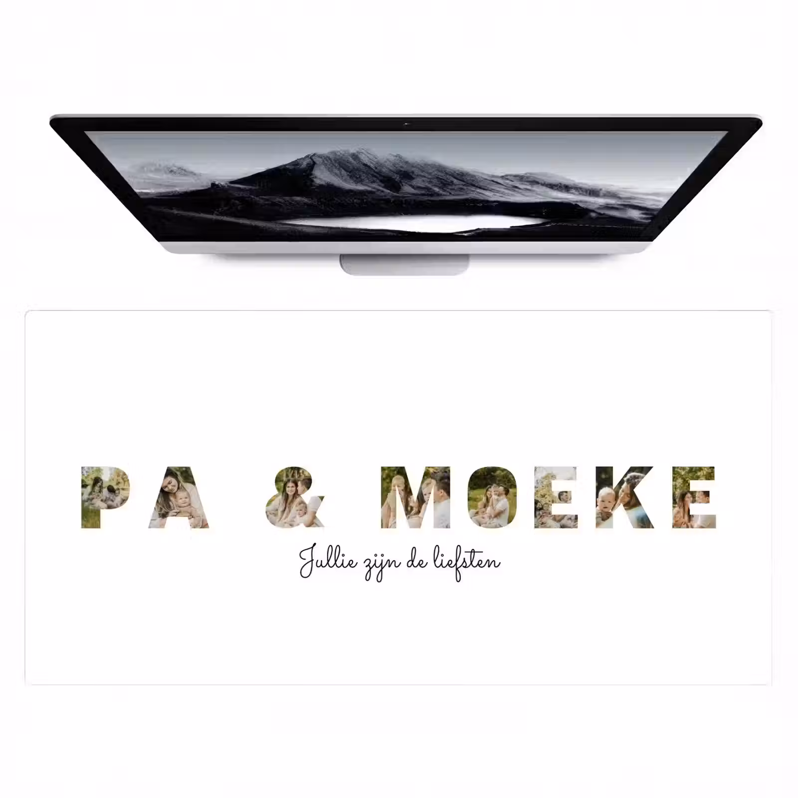 Gepersonaliseerde bureau onderlegger - Pa & Moeke - Lettercollage — 1