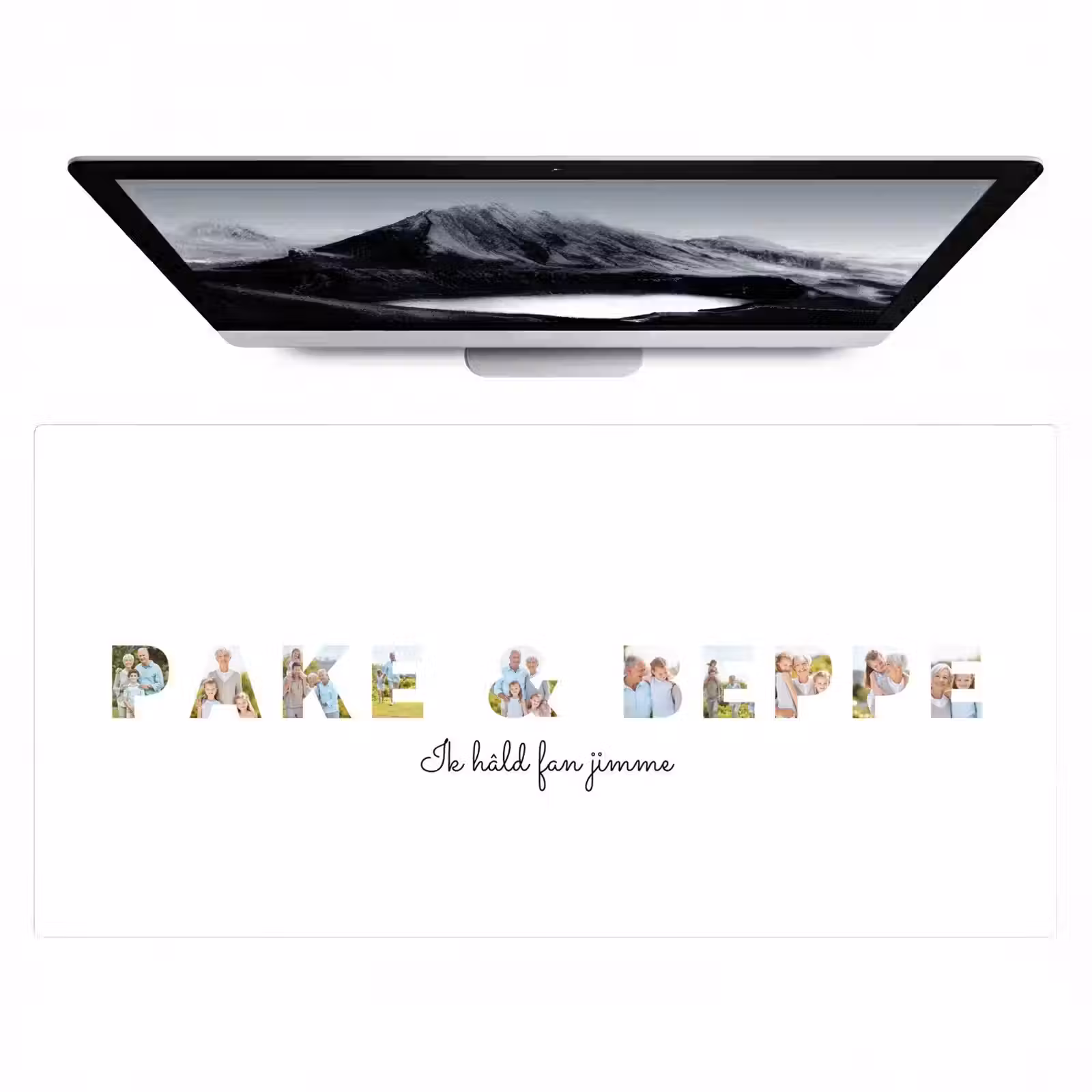 Gepersonaliseerde bureau onderlegger - Pake & Beppe - Lettercollage — 1