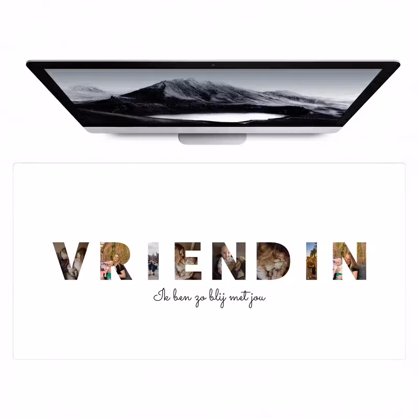 Gepersonaliseerde bureau onderlegger - Vriendin - Lettercollage — 1