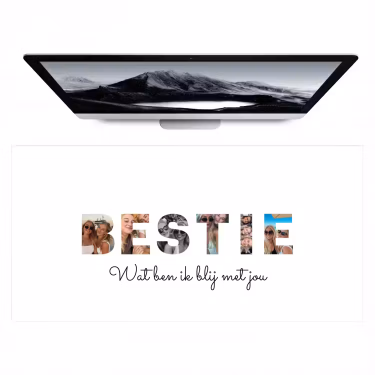 Gepersonaliseerde bureau onderlegger - Bestie - Lettercollage — 1