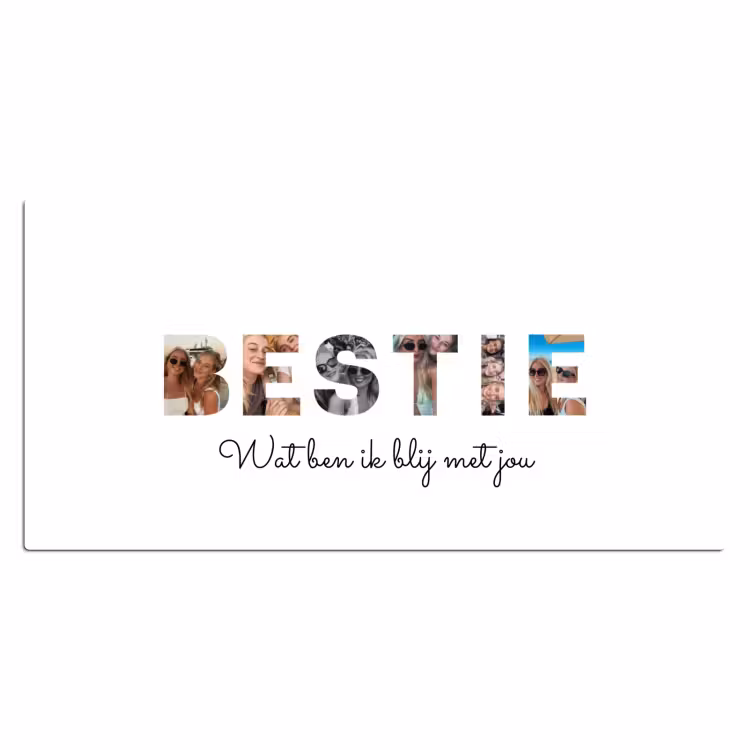 Gepersonaliseerde bureau onderlegger - Bestie - Lettercollage — 2