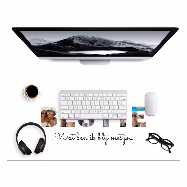 Gepersonaliseerde bureau onderlegger - Bestie - Lettercollage — 4