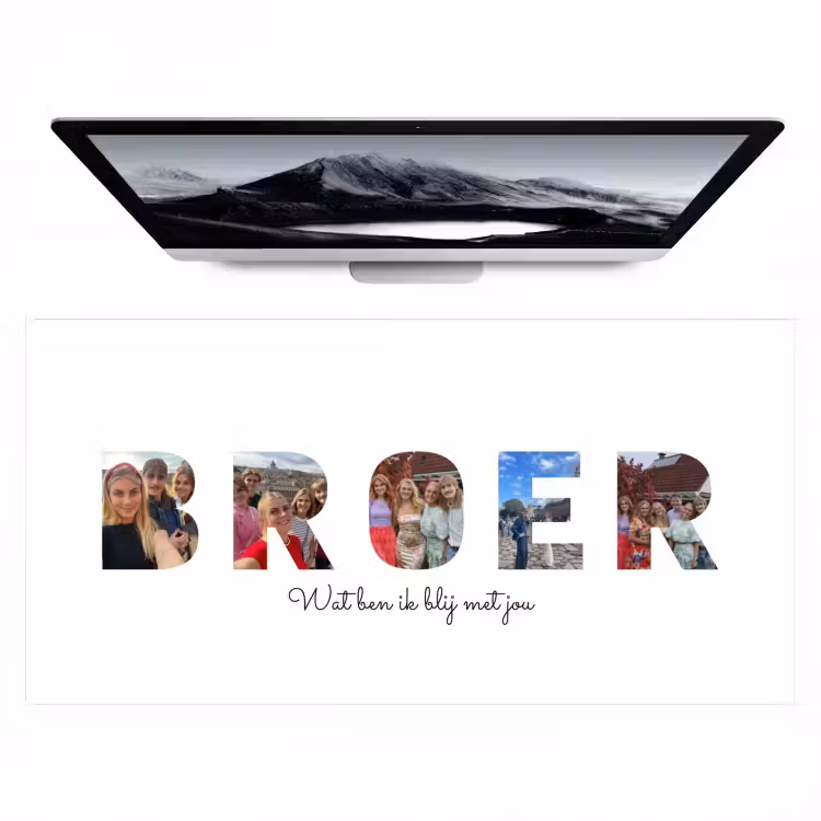 Gepersonaliseerde bureau onderlegger - Broer - Lettercollage — 1